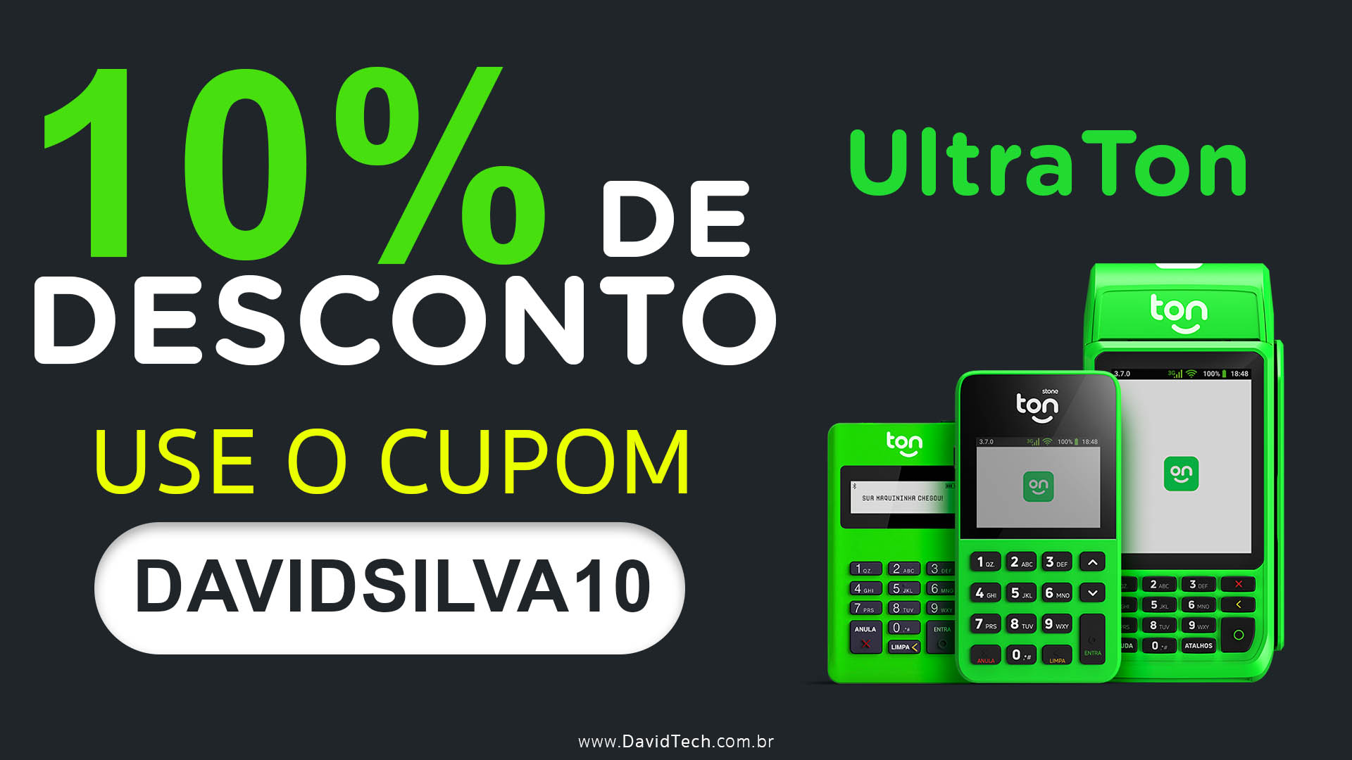 ultra ton - cupom de desconto maquininha - stone